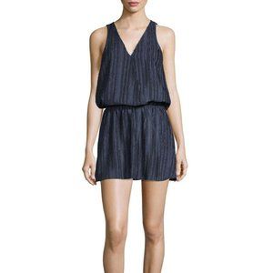 Parker NY Navy Wrap-Front Blouson Dress